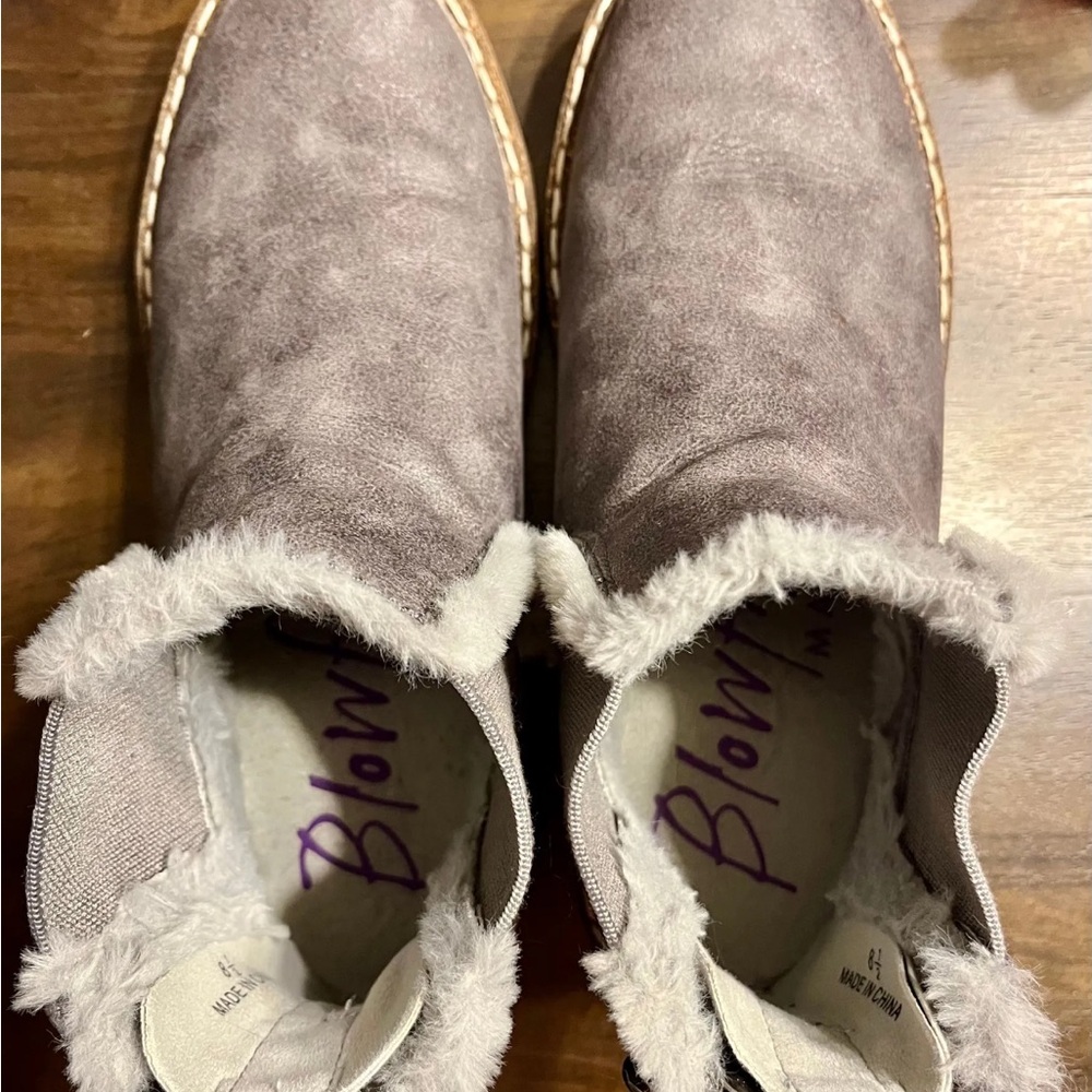 Blowfish Cozy Gray Faux Fur Boots